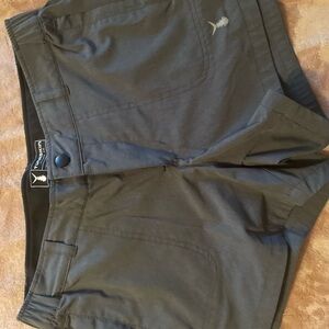 Women’s Charcoal Tunaskin Shorts with Elastic Waist and Pocket -